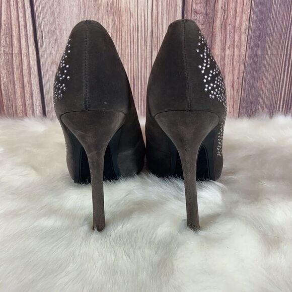 Ed Hardy Gray Suede Bootie Heels - Picture 3 of 7